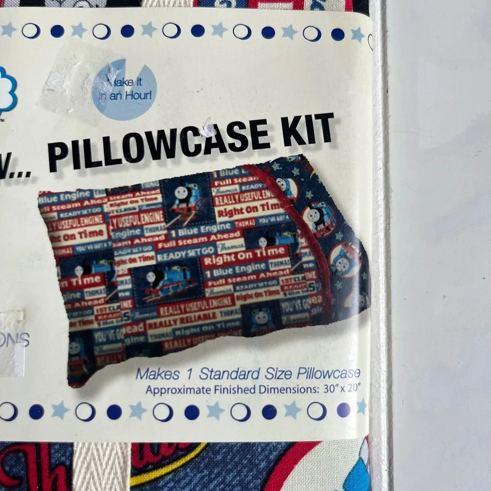 Vtg Thomas & Friends VIP by Cranston DIY Pillowcase Sewing Kit 100% Cotton Blue
